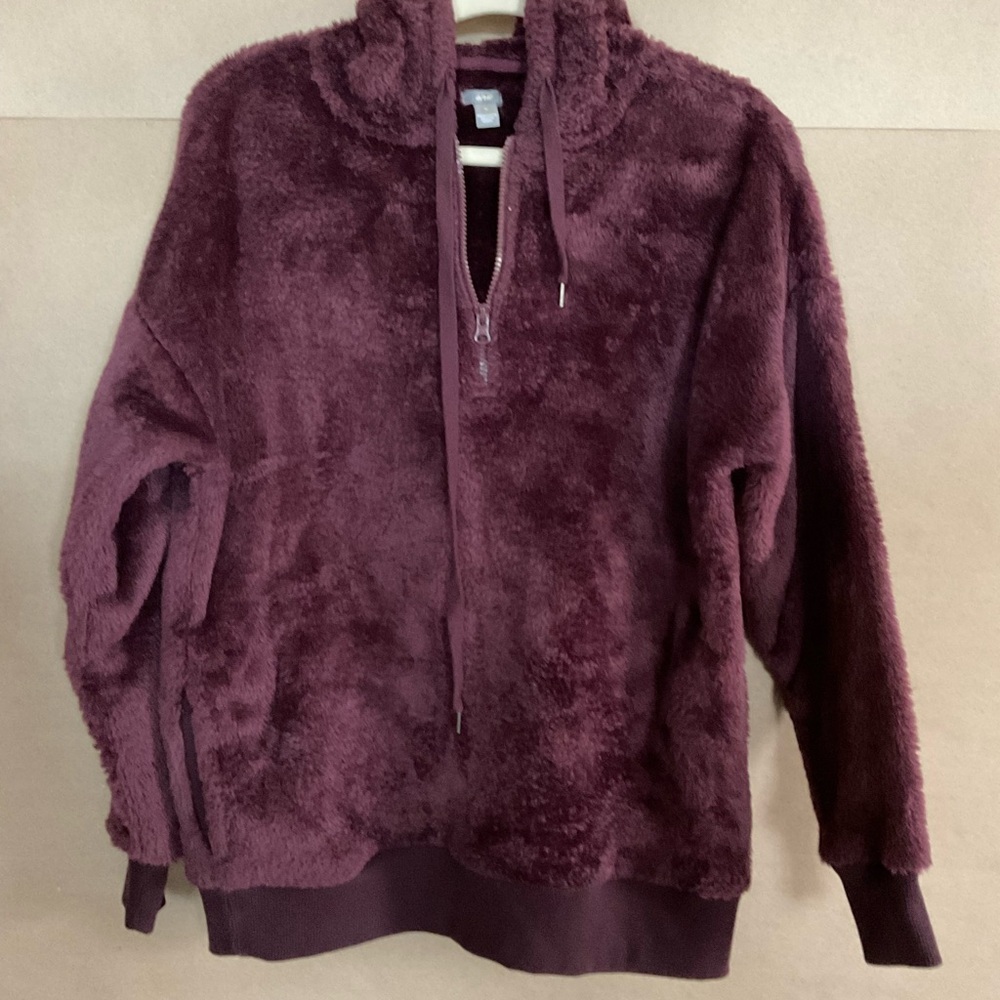 Aerie purple plush 3/4 zip Sherpa sweatshirt. Size M